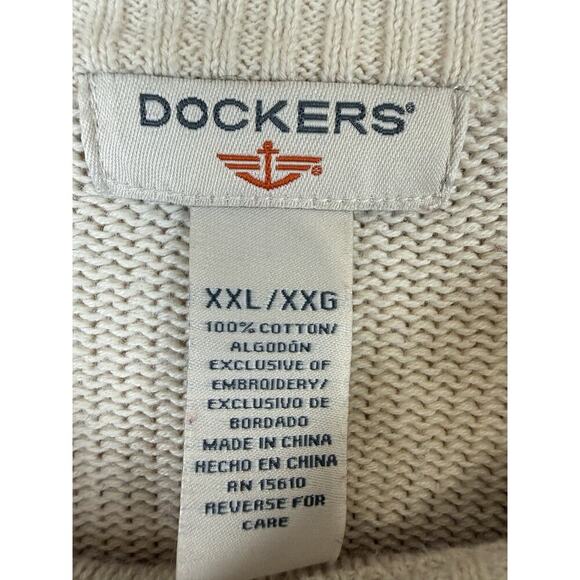 VTG 90s Dockers Mens Sweater Pullover Knit Size XXL Reindeer Snowflake Christmas - Picture 9 of 12